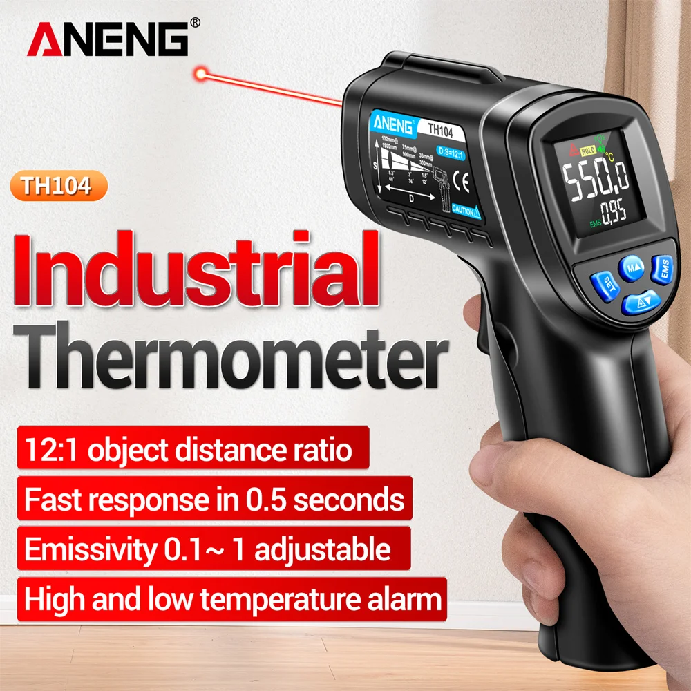 Industrial Laser Temperature Sensor - ANENG TH104 적외선 핸드헬드 온도계 -50~550