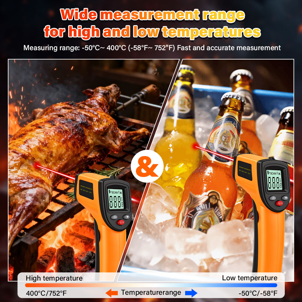 Industrial Laser Temperature Sensor - 디지털 적외선 온도계 비접촉식 ‑50‑400 ℃