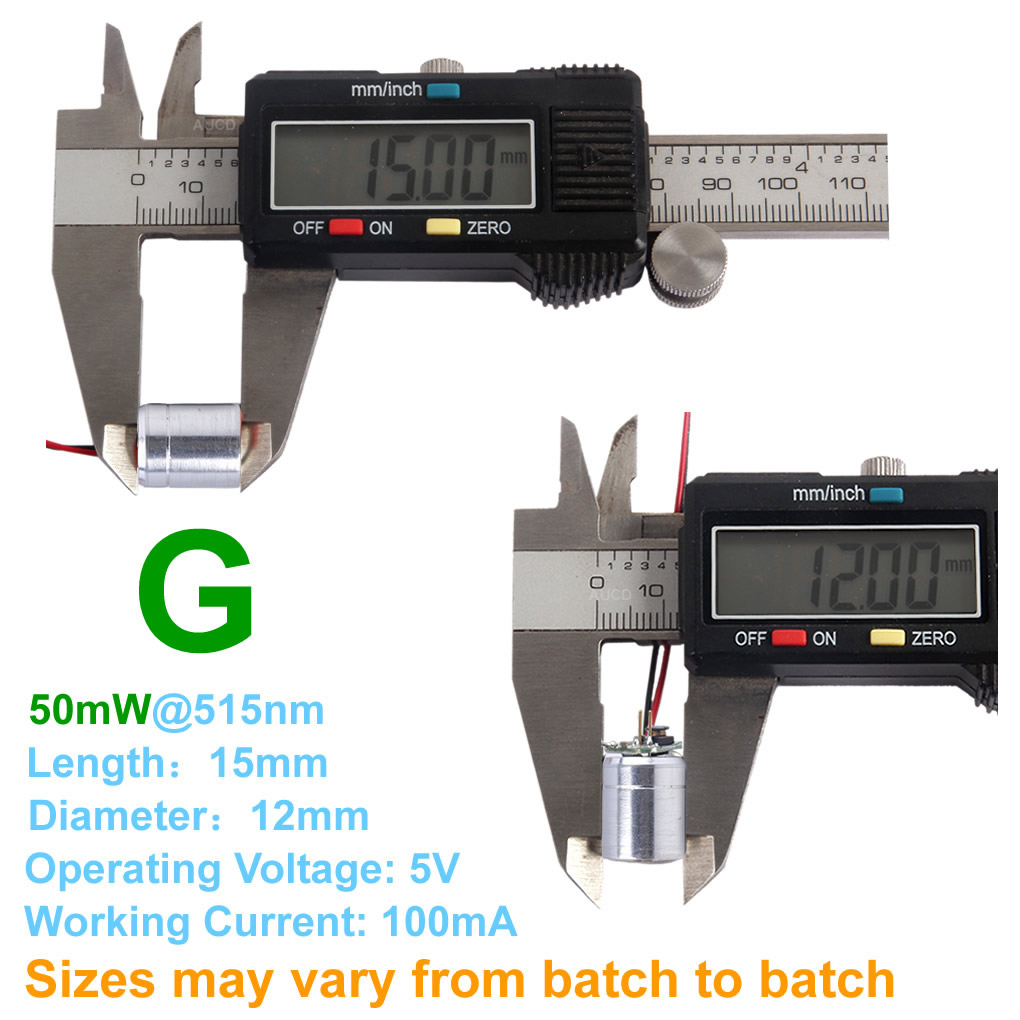 Φ12x15mm DC 5V 레드-100mW 그린-50m - Industrial Laser Module 리뷰 및 가격