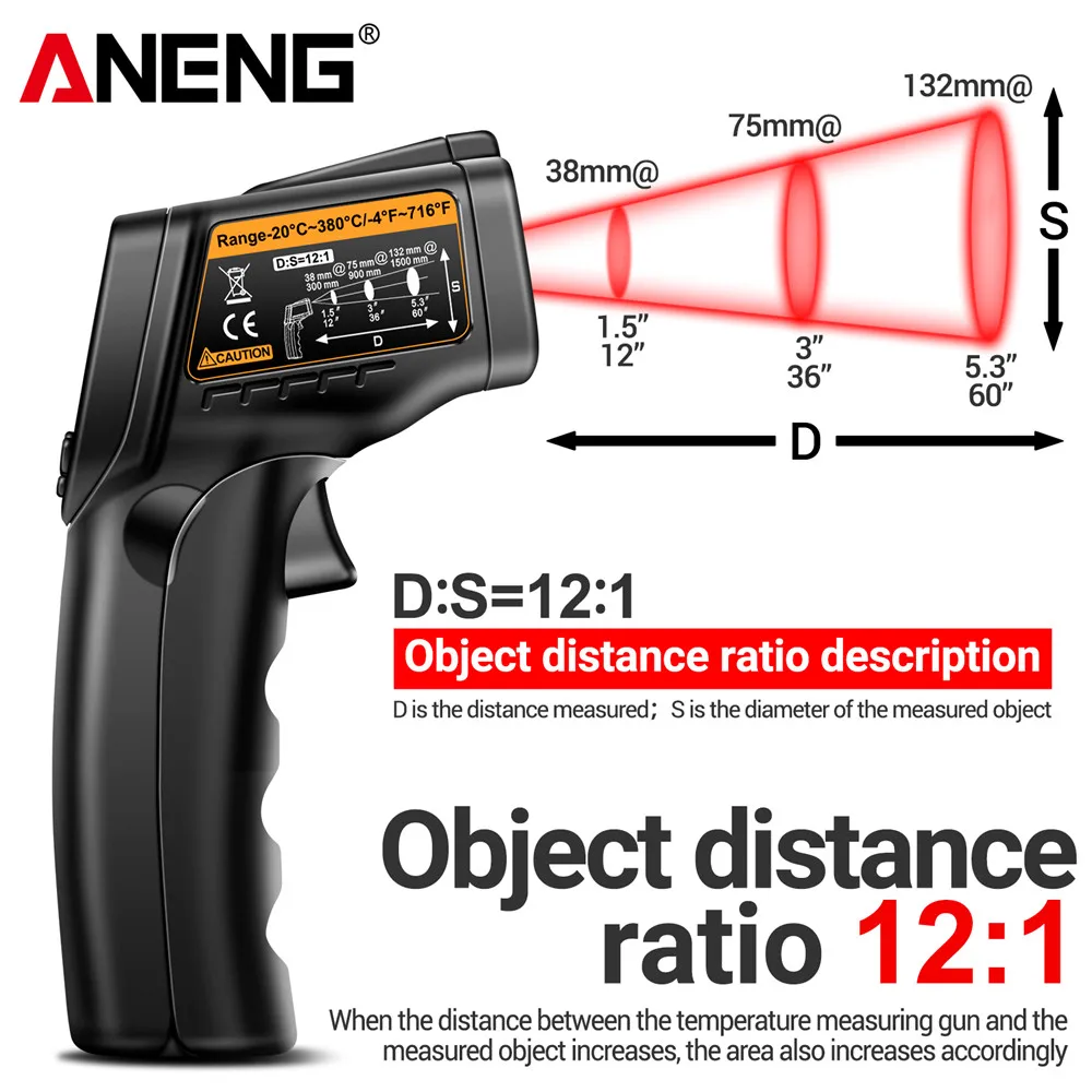 적외선 레이저 온도 측정기 -20 ° C~380 ℃   - Industrial Laser Temperature Sensor 리뷰 및 가격