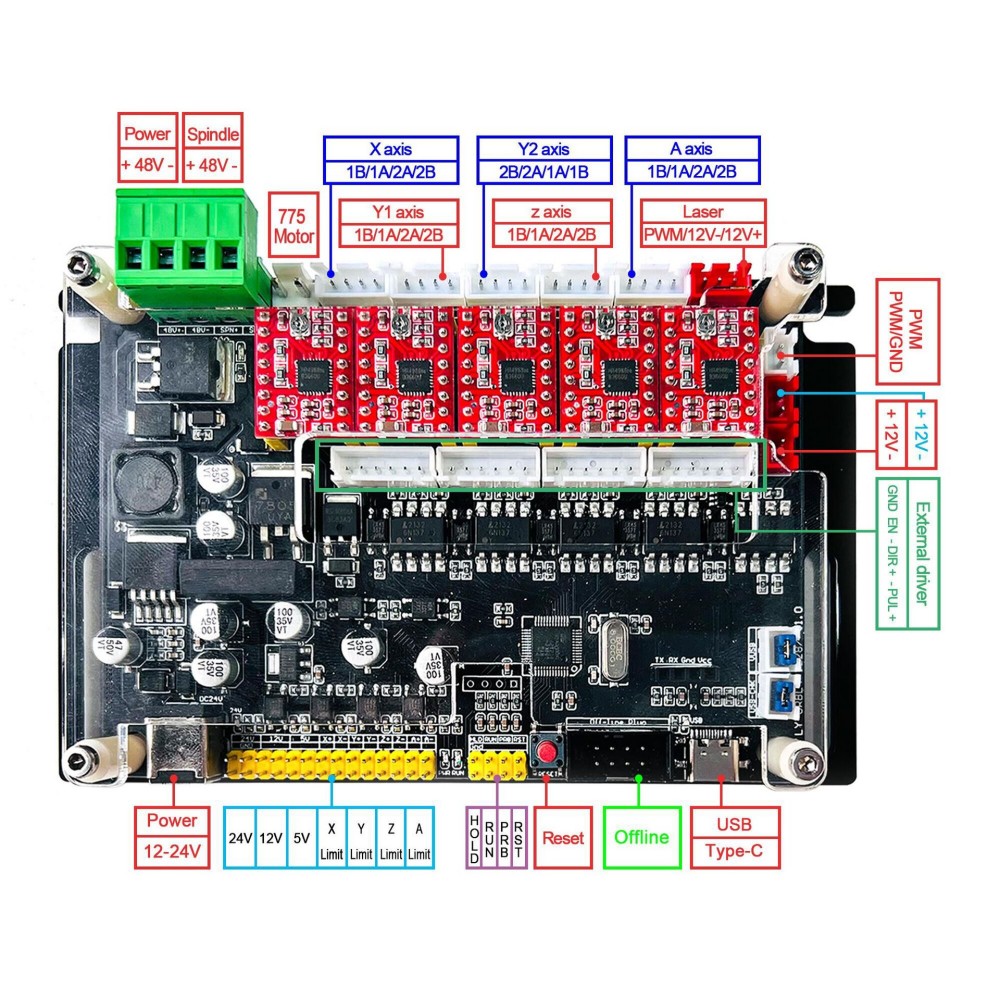 Grbl 4축 32비트 오프라인 제어 보드 40000m - Laser Controller Board 리뷰 및 가격
